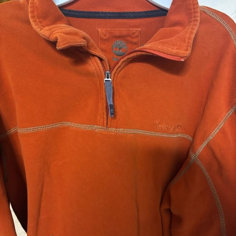 Timberland Men's Rust Zip-Up Sweater